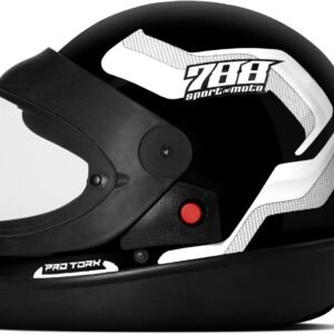 Capacete Fechado Pro Tork Sport Moto 788 Preto e Branco - Tamanho 58