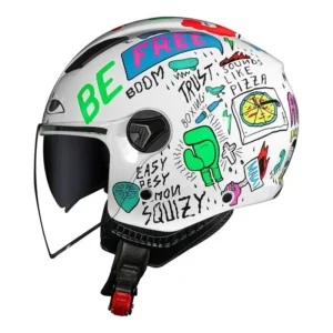 Capacete No Risk Orion Sv Free Branco/laranja