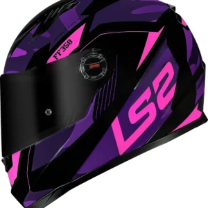 Capacete Integral LS2 FF358 Tank Roxo com Grafismo Camuflado Urbano