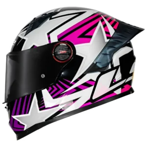 Capacete Fechado Ls2 Ff358 Pro Estellar Preto Roxo Rosa