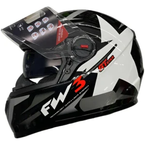 Capacete Integral FW3 GTX Preto e Branco Estrela para Adultos