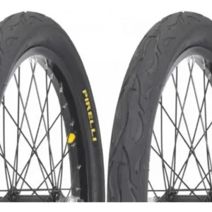 Par Pneu Aro 20x2.125 Bicicleta Pirelli Balão Tornado Flame Cor Preto